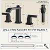 imageFORIOUS 3 Hole Bathroom Vanity Sink FaucetMatte Black Waterfall Widespread Bathroom Faucets 2Handle with Metal PopUp Drain Modern DesignMatte Black