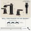 imageFORIOUS 3 Hole Bathroom Vanity Sink FaucetMatte Black Waterfall Widespread Bathroom Faucets 2Handle with Metal PopUp Drain Modern DesignOil Rubbed Bronze