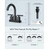 imageFORIOUS 4 Inch Centerset Bathroom Faucet Black 2 Hole Two Handle Matte Black Faucet for Bathroom Sink with Metal Dain 24quot Supply Line and 360 Rotating Spout of 4quot VanityMatte Black