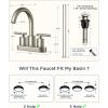 imageFORIOUS 4 Inch Centerset Bathroom Faucet Black 2 Hole Two Handle Matte Black Faucet for Bathroom Sink with Metal Dain 24quot Supply Line and 360 Rotating Spout of 4quot VanityStainless Steel