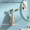 imageFORIOUS 4 Piece Black Bathroom Accessories SUS304 Stainless Steel Toilet Paper Holder and Hand Towel Holder Set Wall Mounted Bathroom Hardware Set with Towel Ring and 2 HooksDark Gold