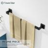 imageFORIOUS 4 Pieces Bathroom Hardware Accessories Set Square 24 inch Towel Bar Set SUS304 Stainless Steel Towel Rack Holder Set Wall Mounted Matte Black