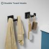 imageFORIOUS 5 Pieces Bathroom Hardware Accessories Set SUS304 Stainless Steel Square 24 inch Bath Towel Holder Bar Set Towel Rack for Bathroom Wall Mounted Matte Black