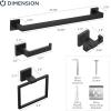 imageFORIOUS 5 Pieces Bathroom Hardware Accessories Set SUS304 Stainless Steel Square 24 inch Bath Towel Holder Bar Set Towel Rack for Bathroom Wall Mounted Matte Black