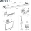 imageFORIOUS 5 Pieces Bathroom Hardware Accessories Set SUS304 Stainless Steel Square 24 inch Towel Holder Bar Set Towel Rack for Bathroom Wall Mounted Brushed Nickel