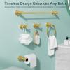 imageFORIOUS 8 Pieces Bathroom Hardware Accessories Set SUS304 Thicken Stainless Steel 24 Inch Towel Bar Holder Set Modern Towel Racks for Bathroom Wall Mounted Dark GoldDark Gold