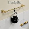 imageFORIOUS 8 Pieces Bathroom Hardware Accessories Set SUS304 Thicken Stainless Steel 24 Inch Towel Bar Holder Set Modern Towel Racks for Bathroom Wall Mounted Dark GoldDark Gold