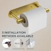 imageFORIOUS Adhesive Toilet Paper Holder Brushed Nickel Self Adhesive or Wall Mounted Options Stainless Steel Rustproof Stick on no Drilling Pivoting Toilet Tissue Roll Holder Wall Mount for BathroomBrushed Gold