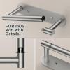 imageFORIOUS Adhesive Toilet Paper Holder Brushed Nickel Self Adhesive or Wall Mounted Options Stainless Steel Rustproof Stick on no Drilling Pivoting Toilet Tissue Roll Holder Wall Mount for BathroomStainless Steel