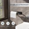 imageFORIOUS Adhesive Toilet Paper Holder Brushed Nickel Self Adhesive or Wall Mounted Options Stainless Steel Rustproof Stick on no Drilling Pivoting Toilet Tissue Roll Holder Wall Mount for BathroomMatte Black