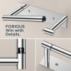 imageFORIOUS Adhesive Toilet Paper Holder Brushed Nickel Self Adhesive or Wall Mounted Options Stainless Steel Rustproof Stick on no Drilling Pivoting Toilet Tissue Roll Holder Wall Mount for BathroomChrome
