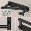 imageFORIOUS Adhesive Toilet Paper Holder Brushed Nickel Self Adhesive or Wall Mounted Options Stainless Steel Rustproof Stick on no Drilling Pivoting Toilet Tissue Roll Holder Wall Mount for BathroomMatte Black