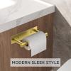 imageFORIOUS Adhesive Toilet Paper Holder Brushed Nickel Self Adhesive or Wall Mounted Options Stainless Steel Rustproof Stick on no Drilling Pivoting Toilet Tissue Roll Holder Wall Mount for BathroomBrushed Gold