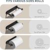 imageFORIOUS Adhesive Toilet Paper Holder Brushed Nickel Self Adhesive or Wall Mounted Options Stainless Steel Rustproof Stick on no Drilling Pivoting Toilet Tissue Roll Holder Wall Mount for BathroomMatte Black