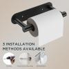 imageFORIOUS Adhesive Toilet Paper Holder Brushed Nickel Self Adhesive or Wall Mounted Options Stainless Steel Rustproof Stick on no Drilling Pivoting Toilet Tissue Roll Holder Wall Mount for BathroomMatte Black