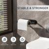 imageFORIOUS Adhesive Toilet Paper Holder Brushed Nickel Self Adhesive or Wall Mounted Options Stainless Steel Rustproof Stick on no Drilling Pivoting Toilet Tissue Roll Holder Wall Mount for BathroomMatte Black
