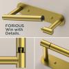 imageFORIOUS Adhesive Toilet Paper Holder Brushed Nickel Self Adhesive or Wall Mounted Options Stainless Steel Rustproof Stick on no Drilling Pivoting Toilet Tissue Roll Holder Wall Mount for BathroomBrushed Gold