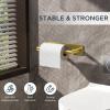 imageFORIOUS Adhesive Toilet Paper Holder Brushed Nickel Self Adhesive or Wall Mounted Options Stainless Steel Rustproof Stick on no Drilling Pivoting Toilet Tissue Roll Holder Wall Mount for BathroomBrushed Gold