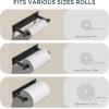 imageFORIOUS Adhesive Toilet Paper Holder Brushed Nickel Self Adhesive or Wall Mounted Options Stainless Steel Rustproof Stick on no Drilling Pivoting Toilet Tissue Roll Holder Wall Mount for BathroomMatte Black
