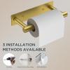 imageFORIOUS Adhesive Toilet Paper Holder Brushed Nickel Self Adhesive or Wall Mounted Options Stainless Steel Rustproof Stick on no Drilling Pivoting Toilet Tissue Roll Holder Wall Mount for BathroomBrushed Gold