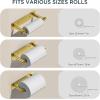 imageFORIOUS Adhesive Toilet Paper Holder Brushed Nickel Self Adhesive or Wall Mounted Options Stainless Steel Rustproof Stick on no Drilling Pivoting Toilet Tissue Roll Holder Wall Mount for BathroomBrushed Gold