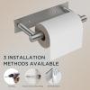 imageFORIOUS Adhesive Toilet Paper Holder Brushed Nickel Self Adhesive or Wall Mounted Options Stainless Steel Rustproof Stick on no Drilling Pivoting Toilet Tissue Roll Holder Wall Mount for BathroomStainless Steel