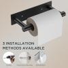 imageFORIOUS Adhesive Toilet Paper Holder Brushed Nickel Self Adhesive or Wall Mounted Options Stainless Steel Rustproof Stick on no Drilling Pivoting Toilet Tissue Roll Holder Wall Mount for BathroomMatte Black