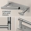 imageFORIOUS Adhesive Toilet Paper Holder Brushed Nickel Self Adhesive or Wall Mounted Options Stainless Steel Rustproof Stick on no Drilling Pivoting Toilet Tissue Roll Holder Wall Mount for BathroomStainless Steel