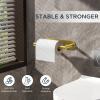 imageFORIOUS Adhesive Toilet Paper Holder Brushed Nickel Self Adhesive or Wall Mounted Options Stainless Steel Rustproof Stick on no Drilling Pivoting Toilet Tissue Roll Holder Wall Mount for BathroomBrushed Gold