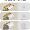 imageFORIOUS Adhesive Toilet Paper Holder Brushed Nickel Self Adhesive or Wall Mounted Options Stainless Steel Rustproof Stick on no Drilling Pivoting Toilet Tissue Roll Holder Wall Mount for BathroomBrushed Gold