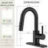 imageFORIOUS Bathroom Faucet 1 Hole with Pull Down Sprayer 3 Hole Brushed Nickel Bathroom Sink Faucet with Pop Up Drain for RV Bar Laundry Vanity Utility Sink Remodel Single Handle DesignMatte Black