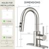 imageFORIOUS Bathroom Faucet 1 Hole with Pull Down Sprayer 3 Hole Brushed Nickel Bathroom Sink Faucet with Pop Up Drain for RV Bar Laundry Vanity Utility Sink Remodel Single Handle DesignStainless Steel