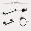 imageFORIOUS Bathroom Hardware Accessories Set SUS304 Stainless Steel 24 Inch Towel Bar Set Modern Towel Racks Holder for Bathroom Wall Mounted 4 Pieces Matte BlackMatte Black