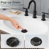 imageFORIOUS Bathroom Sink Drain with Overflow Pop Up Drain Assembly with Detachable Basket Stopper AntiExplosion and AntiClogging Drain Strainer 304 Stainless Steel Brushed NickelMatte Black