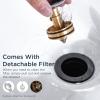 imageFORIOUS Bathroom Sink Drain with Overflow Pop Up Drain Assembly with Detachable Basket Stopper AntiExplosion and AntiClogging Drain Strainer 304 Stainless Steel Brushed NickelMatte Black