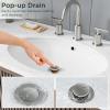 imageFORIOUS Bathroom Sink Drain with Overflow Pop Up Drain Assembly with Detachable Basket Stopper AntiExplosion and AntiClogging Drain Strainer 304 Stainless Steel Brushed NickelStainless Steel
