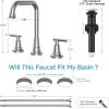 imageFORIOUS Black Bathroom Faucet for Sink 3 HoleWidespread Matte Black Bathroom Sink Faucets2 Handles RV Bathroom Faucets Vanity with Pop Up Drain and Supply HosesStainless Steel