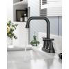 imageFORIOUS Black Bathroom Faucet for Sink 3 HoleWidespread Matte Black Bathroom Sink Faucets2 Handles RV Bathroom Faucets Vanity with Pop Up Drain and Supply HosesMatte Black