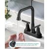 imageFORIOUS Black Bathroom Faucet for Sink 3 HoleWidespread Matte Black Bathroom Sink Faucets2 Handles RV Bathroom Faucets Vanity with Pop Up Drain and Supply HosesMatte Black