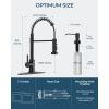 imageFORIOUS Black Kitchen Faucet with Soap Dispenser Stainless Steel Single Handle Modern Spring Commercial Sink Faucet with Pull Down Sprayer for Laundry ampamp Utility Room RV Camp Bar FarmhouseMatte Black