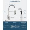 imageFORIOUS Black Kitchen Faucet with Soap Dispenser Stainless Steel Single Handle Modern Spring Commercial Sink Faucet with Pull Down Sprayer for Laundry ampamp Utility Room RV Camp Bar FarmhouseStainless Steel