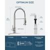 imageFORIOUS Black Kitchen Faucet with Soap Dispenser Stainless Steel Single Handle Modern Spring Commercial Sink Faucet with Pull Down Sprayer for Laundry ampamp Utility Room RV Camp Bar FarmhouseStainless Steel
