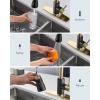 imageFORIOUS Black Kitchen Faucet with Soap Dispenser and Pull Down Sprayer Bar High Arc Single Handle Classic 3 Modes Stainless Steel Faucet for Kitchen Sink Farmhouse RV Laundry CamperBlackGold