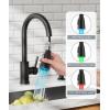 imageFORIOUS Black Kitchen Faucet with Soap Dispenser and Pull Down Sprayer Bar High Arc Single Handle Classic 3 Modes Stainless Steel Faucet for Kitchen Sink Farmhouse RV Laundry CamperMatte Black