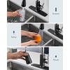 imageFORIOUS Black Kitchen Faucet with Soap Dispenser and Pull Down Sprayer Bar High Arc Single Handle Classic 3 Modes Stainless Steel Faucet for Kitchen Sink Farmhouse RV Laundry CamperBlackChrome