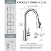 imageFORIOUS Black Kitchen Faucet with Soap Dispenser and Pull Down Sprayer Bar High Arc Single Handle Classic 3 Modes Stainless Steel Faucet for Kitchen Sink Farmhouse RV Laundry CamperStainless Steel