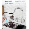 imageFORIOUS Black Kitchen Faucet with Soap Dispenser and Pull Down Sprayer Bar High Arc Single Handle Classic 3 Modes Stainless Steel Faucet for Kitchen Sink Farmhouse RV Laundry CamperStainless Steel