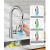 imageFORIOUS Black Kitchen Faucet with Soap Dispenser and Pull Down Sprayer Bar High Arc Single Handle Classic 3 Modes Stainless Steel Faucet for Kitchen Sink Farmhouse RV Laundry CamperStainless Steel