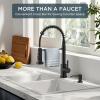 imageFORIOUS Black Kitchen Sink Faucet with Sprayer Stainless Steel Bar Faucet Single Handle with Deck Plate Commercial Pull Out Faucet for Kitchen Sink Farmhouse Bar RV CamperMatte Black