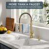 imageFORIOUS Black Kitchen Sink Faucet with Sprayer Stainless Steel Bar Faucet Single Handle with Deck Plate Commercial Pull Out Faucet for Kitchen Sink Farmhouse Bar RV CamperGold